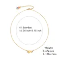 Gold necklace with heart pendants and pearl detail featuring 41.5cm length and lobster clasp - Double Heart Pave Pendant Style (NCN00181)