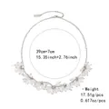 Detail of necklace with white pearls, lobster clasp and 7cm extension chain - Silver Pearl Faceted Bead Necklace (NCN00947)