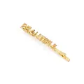 Close-up of golden bobby pin with BEAUTIFUL lettering and polished metallic finish - Bright Gold Letter BEAUTIFUL Style (NCF00230)