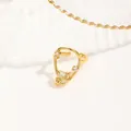 Exquisite gold-plated nail ring with inlaid zircon stones and Love design detail - Love Letter Oval Zircon Style (NCR01939) / Gold