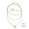 Collier multicouche doré avec pendentif cœur et fermoir à bascule et mesures - Style Superposé avec Fermoir Toggle Cœur (NXN01990)