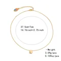 Gold chain necklace with a teardrop crystal pendant and butterfly tag, length details - Teardrop Rhinestone Pendant Style (NCN00866)