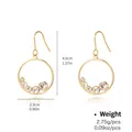 Elegant gold plated hoop earrings with gradient crystal zircon stones for women - Ring Gradient Rhinestone Hook Style (NCE00567)