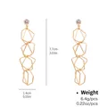 Classic golden geometric drop earrings with sparkling zircon studs and layered hexagon loops - Multi-Layer Hexagon Geometric Interlaced Pendant (NCE01968)
