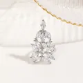 Elegant silver fingernail ring with marquise cut zircon stones in floral design - Silver Intricate Floral Cluster Style (NCR03773-1) / Silver