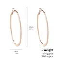 Classic rose gold hoop earrings with large teardrop design and specific dimensions - Rose Gold Teardrop Oval Hoop Earrings (NCE01593)