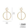 Golden geometric hoop earrings with pavé set cubic zirconia and vertical link bars - Vertical Rhinestone Linked Geometric Hoops (NCE01615)