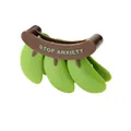 Banana-shaped green hair clip with Stop Anxiety text, 1 pack creative design styling accessory - 1 Pack Sealing Clip / Banana Green