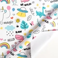 Cartoon dinosaur and unicorn patterned gift wrapping paper for children's birthdays - Birthday Series - Unicorn / 0.43*3m