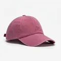 Vintage washed cotton baseball cap in faded burgundy featuring a classic 6-panel design - Blank Style / Plum Pink