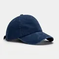 Navy blue washed cotton baseball cap featuring vintage distressed fabric and 6-panel design - Blank Style / Sapphire Blue