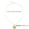 Collier en résine fait main avec de vraies fleurs séchées et chaîne dorée - Style Chaîne Fine Pendentif Rond (WXN01900)