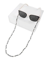 Elegant black glass seed bead and gold tube eyewear chain for glasses or masks - Black Seed Beads and Gold Metal Tubes (S-503)