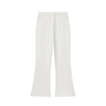 Pantaloni bianchi a zampa a vita alta stesi in piano per un look professionale ed elegante - XS / Pants / Bianco