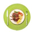 Eco-friendly round green woven PP placemat 38cm heat resistant non-slip dining table mat - 38cm (Approx. 60g) / Fruit Green
