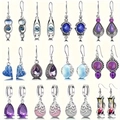 Vintage-Ohrring-Set aus Silber mit 12 Paaren böhmischer Kristall-Wassertropfen - Stil B