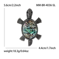 Broche de tortuga marina vintage con concha de abulón arcoíris y metal plateado - Plata/Concha de Abulón