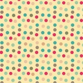 Vibrant colorful polka dot gift wrapping paper featuring a soft cream yellow background - Colorful Polka Dots Single Sheet / Thick Coated Paper