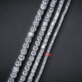 Bracciale tennis hip-hop argento con pietre scintillanti rotonde in varie larghezze - 15CM / Larghezza 2mm