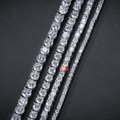 Bracciale tennis in argento con pietre di moissanite a taglio rotondo in larghezza 3mm - 15CM / Larghezza 3mm