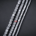 Glinsterende zilveren hip-hop tennisarmband met vier rijen rond geslepen diamanten - 15CM / 4mm Breedte