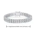 Bracciale tennis doppia fila argento 3mm con brillanti pietre di zirconia da 0,1ct - 15CM / Double fila di zirconi