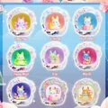 Nine-tailed fox mystery box figurines in nine assorted pastel colors and floral cave bases - -430 Flower Collection Nine-tailed Fox Box 6 / Full Box Set