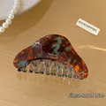 Vintage tortoise shell acetate hair claw clip with blue accents, size approx 9cm - Blue Coffee Claw