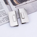 Silver magnetic curtain closure clips in rectangle metal finish for light blocking - Long Magnetic Buckle