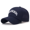 Gorra de béisbol azul oscuro con bordado COLORADO blanco y visera curva de algodón - Ajustable / Calidad Normal (Algodón Poliéster) / Azul Marino