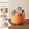 Organizzatore rotante per pennelli da trucco arancione vivace con scomparti - Stile Rotante Base / Arancione Vivace
