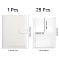 A5 cash budget binder set with 25 pieces of transparent inner sleeves and dimensions. - Binder with Inner Pages Set / White