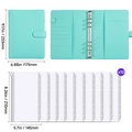 Mint green A5 budget binder planner set including 10 clear zipper cash envelopes - Binder with Zipper Bags / Green