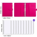 Bright magenta A5 budget binder set with 10 transparent zipper envelopes for saving - Binder with Zipper Bags / Rose Red