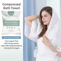 Disposable travel bath towel 70x140cm made of 100% viscose cotton with waffle texture - Compressed Bath Towel / White Pearl Pattern