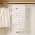 White 80-grid hanging jewelry organizer made of non-woven fabric, 78x43cm size - 80 Pockets / White