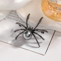 Spilla a ragno artistica con perla grigio scuro e metallo nero per uno stile alla moda - Ragno Nero