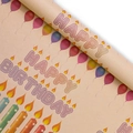 Vintage kraft birthday wrapping paper roll featuring colorful candles and happy birthday print - Birthday Candle