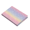 Taccuino glitterato con sfumatura arcobaleno e finitura scintillante per bambine - Grandi Paillettes Arcobaleno Verticali / A6