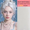 Self-adhesive cream white pearl face stickers for makeup with 450 mini half-round pearls - 3mm Off-white Pearl Stickers