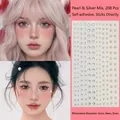 Adhesive Aurora butterfly face rhinestones and white pearls stickers set with 208 pieces - Pearl & Silver Mix 208pcs