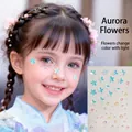 Iridescent aurora flower stickers with multi-size crystals for face and hair styling - Aurora Flowers