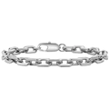 Detailed macro view of silver paperclip chain link texture and secure lobster clasp closure - Silver