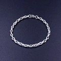 Polished silver stainless steel Cuban chain bracelet with a secure lobster clasp - Steel