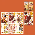 Thanksgiving static window stickers set with 85pcs pumpkins and turkeys for autumn decor - Thanksgiving Turkey Style B