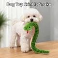 Green plush snake dog toy with crinkle paper for interactive teething and play - Green Crinkle Paper Snake