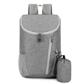 Zaino grigio pieghevole di grande capacità in tessuto impermeabile leggero con sacca - Grigio chiaro
