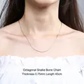 Octagonal snake bone S925 silver chain necklace 0.75mm width and 45cm length for women - Thin Standard (0.75-45)