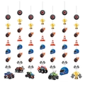 Monster truck themed birthday party hanging swirls decoration with racing car patterns - 7 Monster Car Cables Y-00649