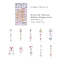 Magic Crystal PET stickers with 3D laser gold bow and butterfly gem patterns - Magic Crystal Ball